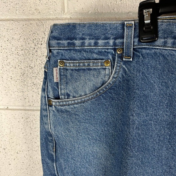 Carhartt Mens Size 46 X 30 B17 DST Relaxed Fit Denim Work Blue Tapered Jean - Picture 4 of 8